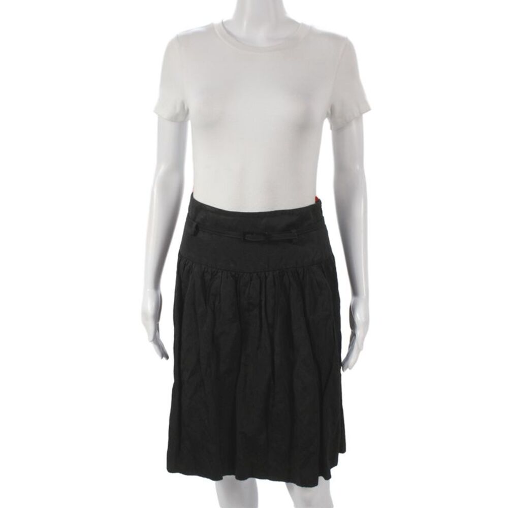 Piazza Sempione Women A-Line Black Knee Length Skirt 50% Acetate Size 42